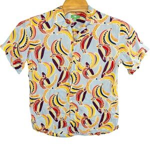 DIP Hawaiian Shirt Mens Small Resortwear‎ Button Up Bananas Colorful